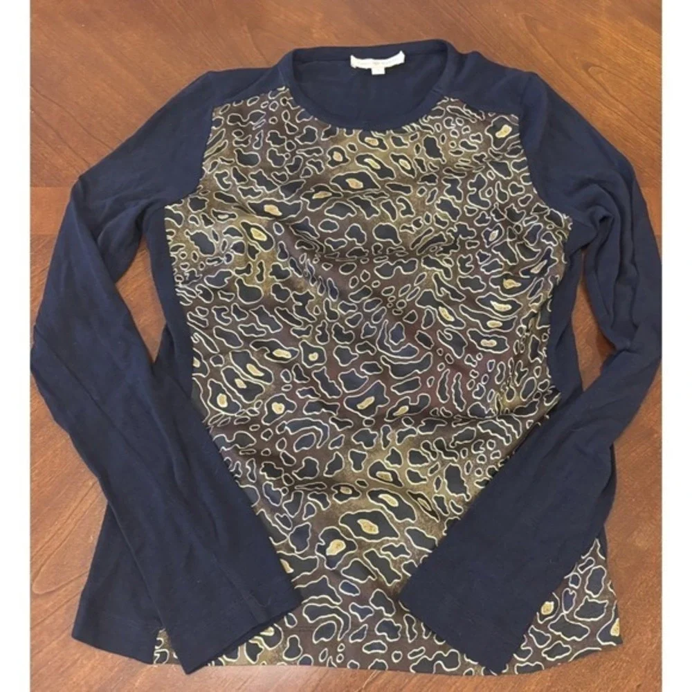 Tory Burch Womens Printed Silk Top Blouse Size XS‎